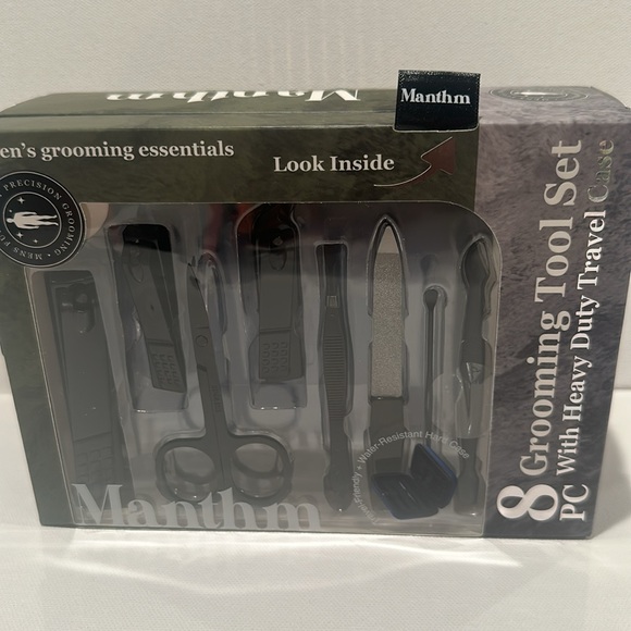 Manthm 8 Piece Heavy Duty Men’s Grooming Tool Set with Case. - Picture 3 of 4
